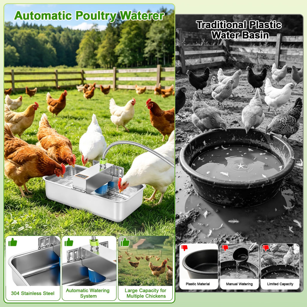 3 Gallon Stainless Steel Chicken Waterer C582383