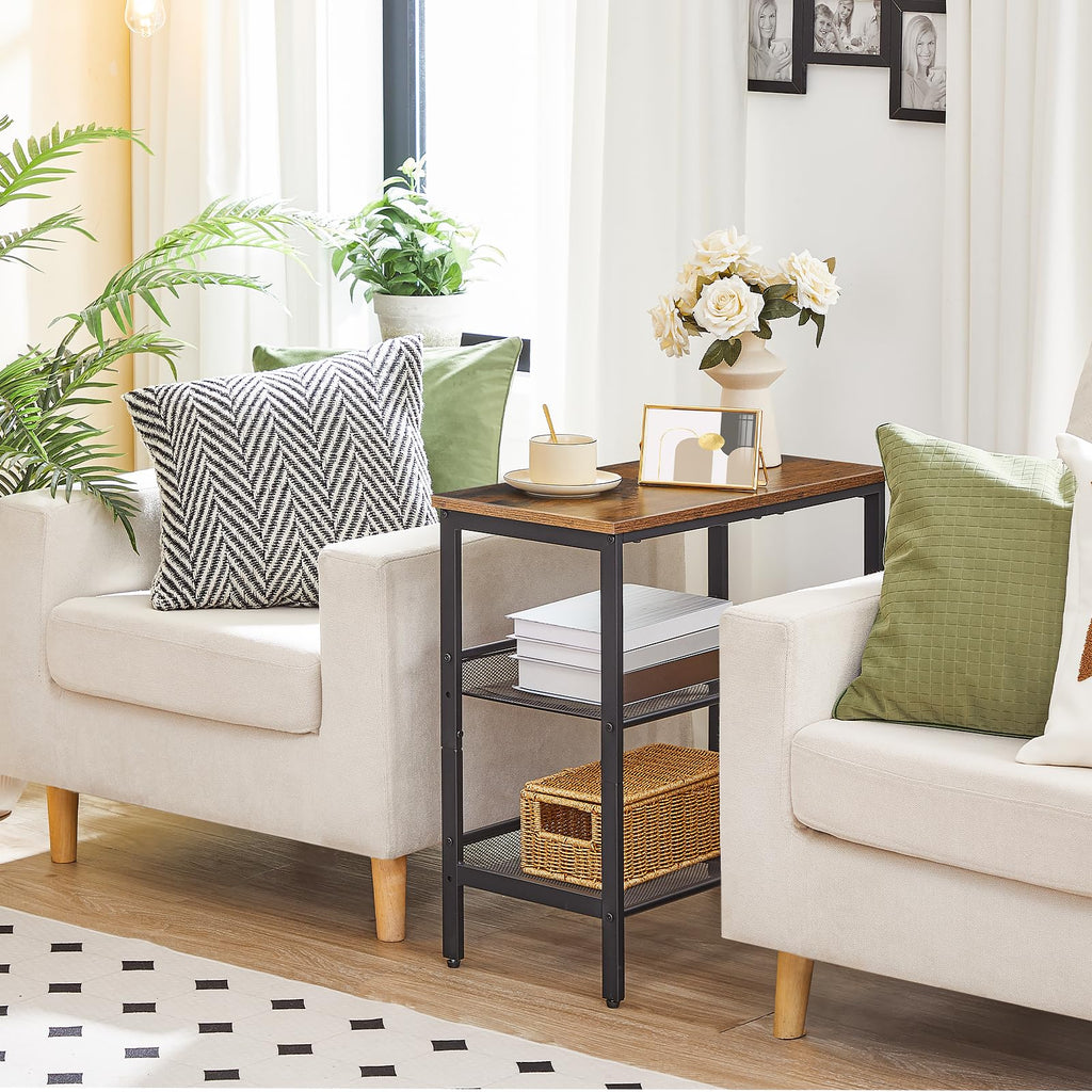 3-Tier Narrow End Table with Adjustable Shelves V831