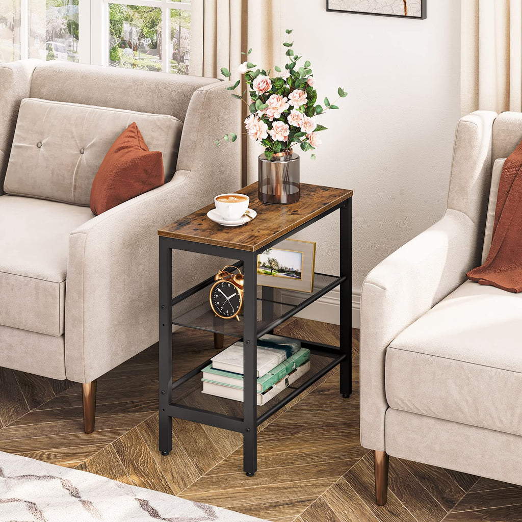 3-Tier Narrow End Table with Adjustable Shelves V831
