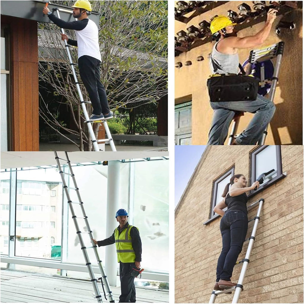 14.5FT Aluminum Telescoping Ladder 330LB Capacity C17652