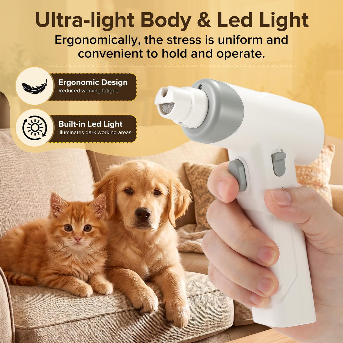 Quiet Electric Dog Nail Grinder with Guard R687