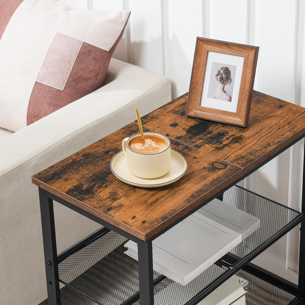 3-Tier Narrow End Table with Adjustable Shelves V831