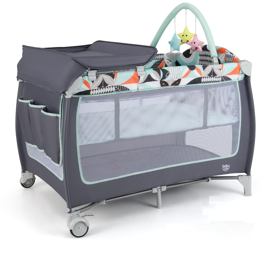 4 in 1 Pack and Play Portable Baby Playard with Bassinet E526