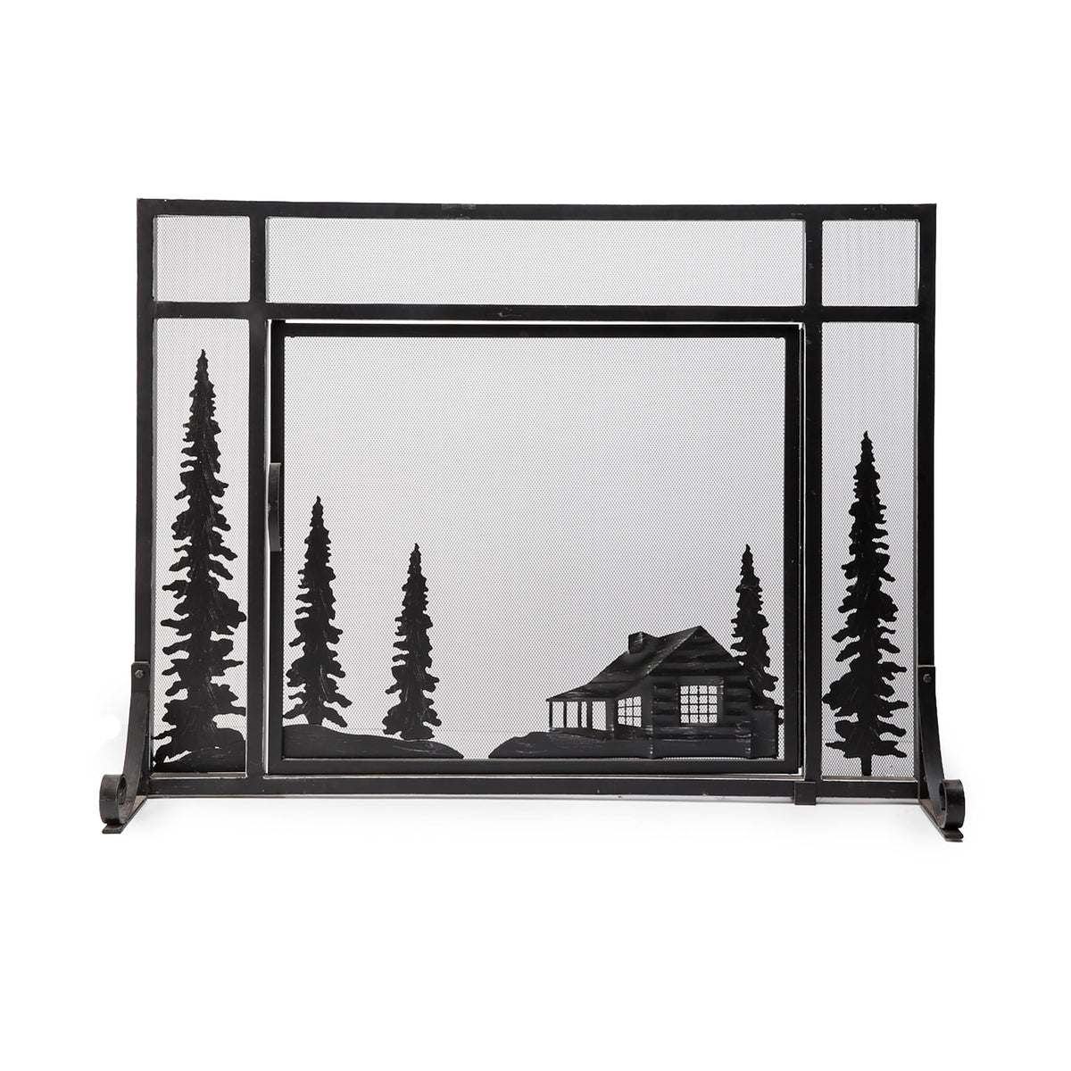 Black Metal Fireplace Screen S15660