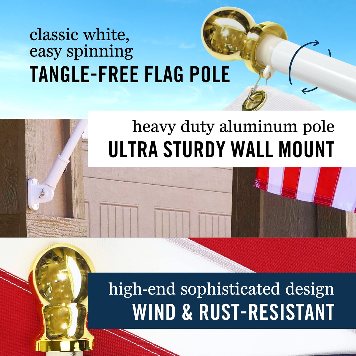 3x5' Flag Pole Kit with Flag and Mount P672