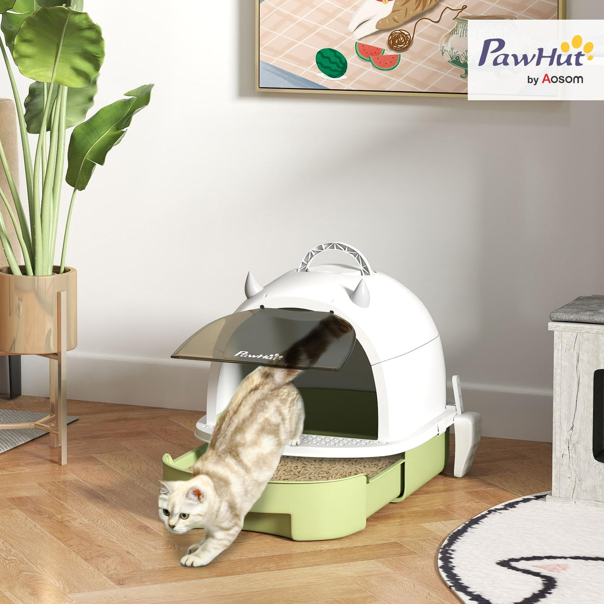 Covered Cat Litter Box with Lid and Scoop L311298