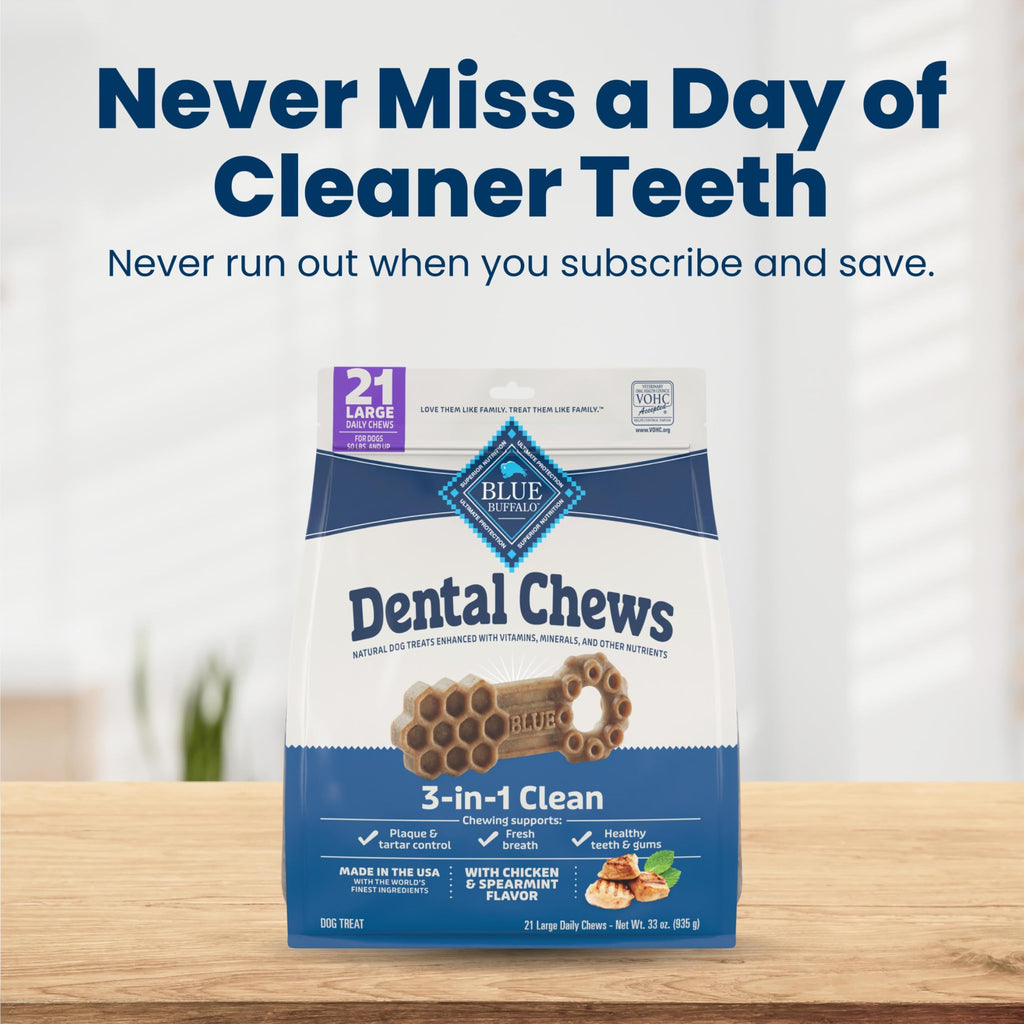 Chicken & Spearmint Large Dental Chews, 33 oz, 21 ct T4162