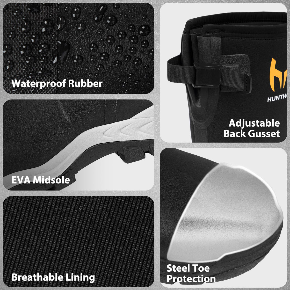 Steel Toe Waterproof Rubber Work Boots Z677287