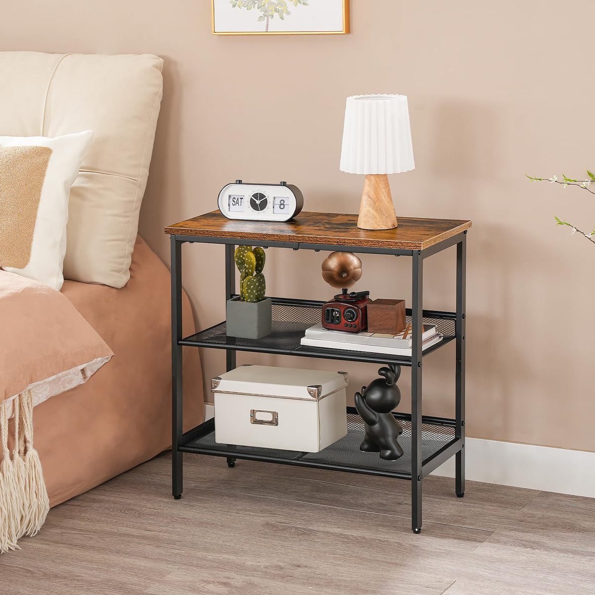 3-Tier Narrow End Table with Adjustable Shelves V831