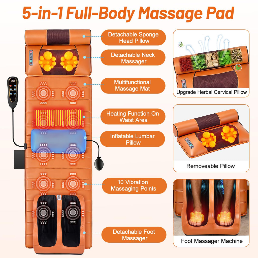 Full Body Massage Mat with Calf Vibration and Foot Massager W7686