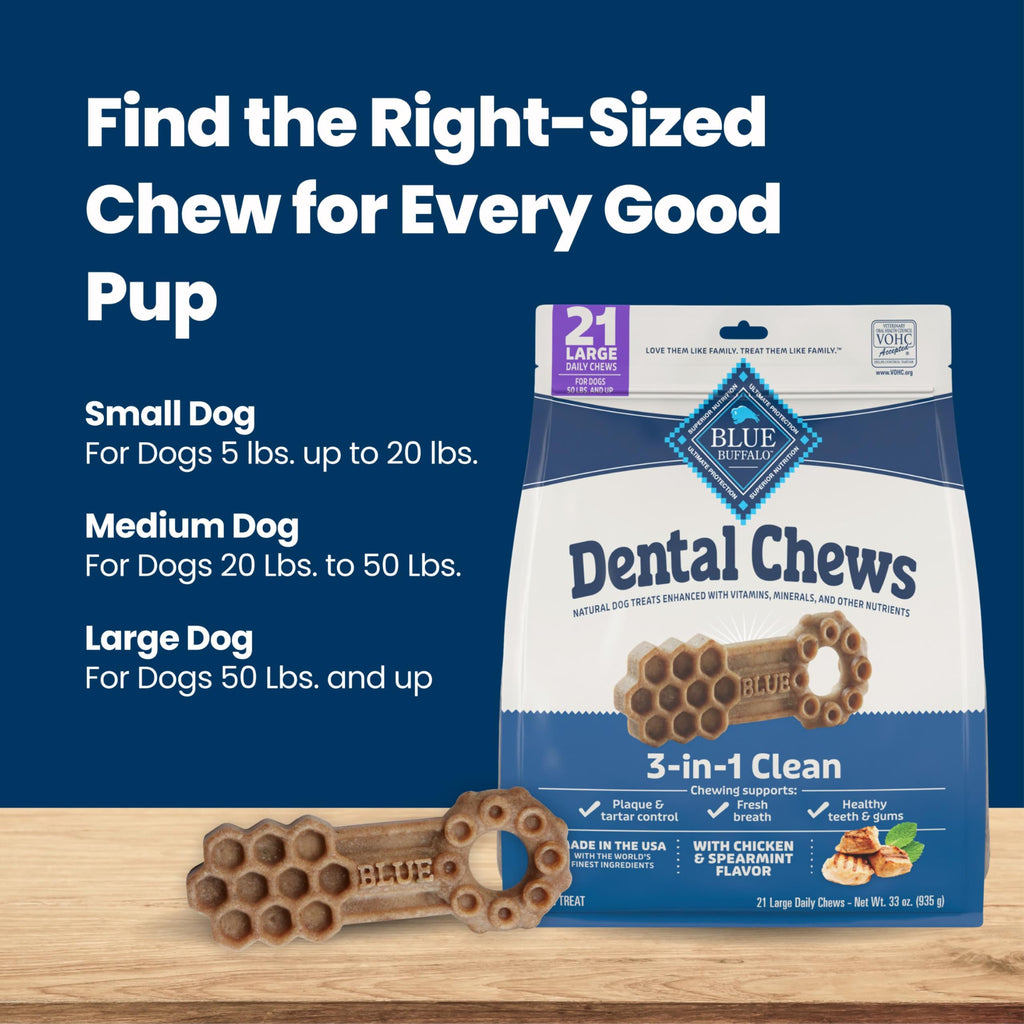 Chicken & Spearmint Large Dental Chews, 33 oz, 21 ct T4162