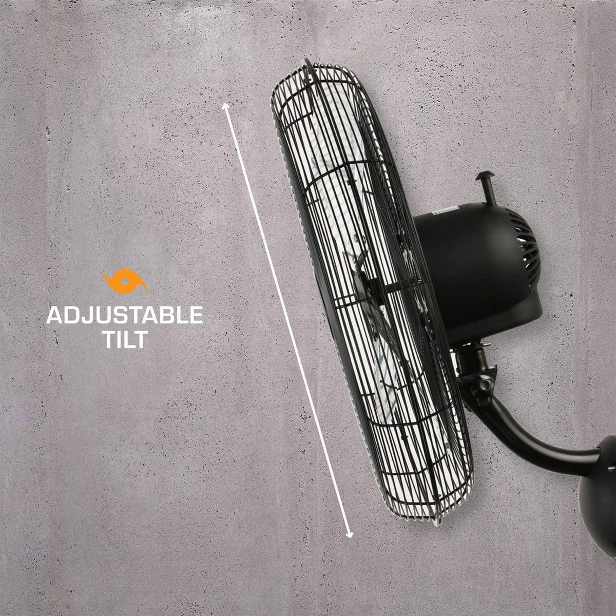 Black 20in 3 Speed Oscillating Wall Fan K911